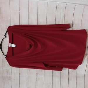 Jaclyn Smith 2x 3/4 sleeve red blouse.